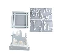 Pack of 2 Silicone Resin Mold with Prayer Pattern Moulds for Table and Bedroom for Crafting Unique Table Decors Nativity Scene Mold