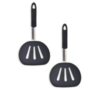 Pack of 2 Silicone Spatula, Silicone Spatula Turners Non Stick Slotted Kitchen Spatula Flexible Silicone Spatula Silicone Spatula for Cooking Kitchen Utensils for Fish Eggs Pancakes