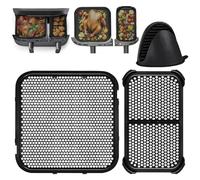 Pack of 2 Silicone Splash Guard Accessories for Philips Airfryer 3000 Dual Basket NA350, Airfryer Accessories for Philips Steam Airfryer 5000 Series Dual Basket, Silicone Mould Splash Guard for