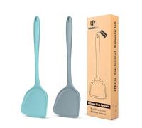 Pack of 2 Silicone Wok Spatula, Non-Stick, Heat Resistant, Easy to Clean and Dishwasher Safe, Seamless Kitchen Utensil for Cooking, Baking, Stir-Fry