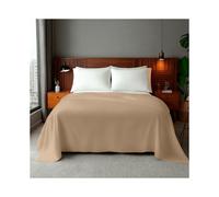 (Pack of 2-Single, Beige) 100% Egyptian Cotton Flat Sheet - Soft Hotel Quality Cotton Sheet UK