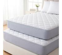 Pack of 2 Single Mattress Protector - Quilted Mattress Protector Single Bed 30cm Deep Fitted Microfiber Hotel Like Soft Breathable Anti Allergy Mattress Cover for Comfortable Sleep (90x190cm, White)