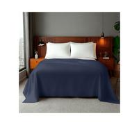 (Pack of 2-Single, Navy Blue) 100% Egyptian Cotton Flat Sheet - Soft Hotel Quality Cotton Sheet UK