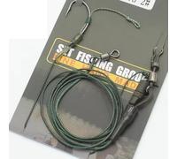 PACK OF 2 Size 8 Carp Ready Tied Leader with Coated Hooklink Barbed Hook and Hybrid Clip Handmade (2x Size 8 Hooks Rigs)