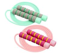 Pack of 2 Skipping Rope Children 6 Years, Adjustable Skipping Rope Sports for Boys and Girls, Jump Rope, Skipping Rope for Fitness, Outdoor Game, Burning Fat and Training, Green and Pink