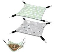 Pack of 2 Small Animal Hammock 28 x 28 cm, Double-Sided Breathable Guinea Pig Hammock for Summer, Cosy Guinea Pig Bed, Hamster Hammock for Short Head Glider