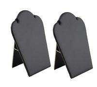 Pack of 2 Small Black Leatherette Slim Padded Necklace Chain Pendant Display Bust 5 inch