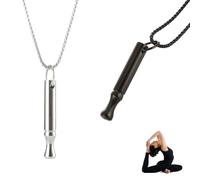 Pack of 2 Smoking Ceasing Aid V2 Necklace Smokeless Original for Panic Attacks Anxiety (Black + Silver)