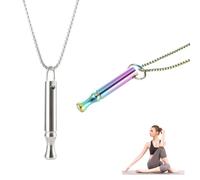 Pack of 2 Smoking Ceasing Aid V2 Necklace Smokeless Original for Panic Attacks Anxiety (Silver + Seven Colours)