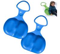 Pack of 2 Snow Slider, Snow Sledge Boards with Anti-slip Protrusions, Sled for Children, with Handle, Plastic SnowPlates for Adults and Children Winter Outdoor Sports (2pc-E)