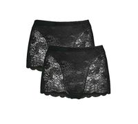 Pack of 2 Soft Lace Shorties Black