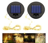 Pack of 2 Solar Lights Replacement Parts 8.5 cm, Solar Lights Replacement Top with LED, Replacement Light Solar Lamps Replacement Solar Panel Replacement Part, Replacement Solar Module for Garden