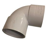 Pack of 2 - Solvent Weld 32mm Waste Pipe 90 Degree Knuckle Bend - White