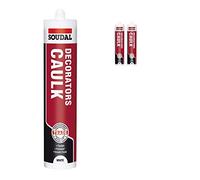 Pack of 2, Soudal Decorator Caulk Gap & Crack Filler Acrylic Silcone Adhesive Sealant
