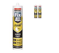 Pack of 2, Soudal Fix All Turbo Super-Fast Bonding High Tack SMX Sealant Strong Bond Adhesive Polymer Silicone