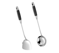 Pack of 2 Soup Spoon 304Stainless Steel Cooking Tool Wok Spatula Set Kitchen Utensils Cooking Spoon Suitable for Tool