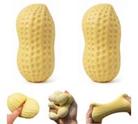 Pack of 2 Squishy Stress Peanut, Soft Squishy, Anti-Stress, Ideal for Use in Classrooms or Home, Beige Colour