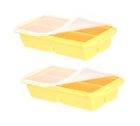 Pack of 2 Stackable Large Ice Block Trays with Protective Covers for Chilling Soup Beverage and Puree Kitchen Club Drink Ice Molds