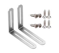 Pack of 2 Stainless Steel Angle Brackets, 90 Degree Right Angle Bracket Angle with Slotted Hole L-Shape Right Angle Connector Stainless Steel Angle Connector Beam Angle for Shelf Bracket, Corner Shelf