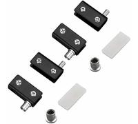 Pack of 2 Stainless Steel Glass Door Pivot Hinge Glass Cabinet Cupboard Door Hinge Clamp for 5-6mm Thick (Black)