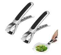Pack of 2 Stainless Steel Gripper for Hot Air Fryer with Rubberised Handle, Anti-scald Protection and Non-Slip, Anti-Hot Airfryer Tongs, Kitchen, Oven Tongs for Lifting, Hot Bowls, Bowl Pot, Black