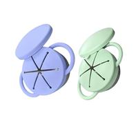Pack of 2 Stainless Steel Snacks Holder for with Spill Design and Handle Spill Proofes Bowl Travel Food Container