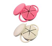 Pack of 2 Stainless Steel Snacks Holder for with Spill Design and Handle Spill Proofes Bowl Travel Food Container