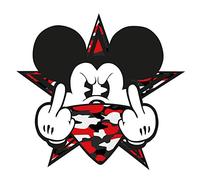 Pack of 2 Sticker Gangster Mouse Car Sticker Mouse Stink Finger Middle Finger for Car Fuel Cap Rear Window Laptop Fridge R109 (No. 1 Red)