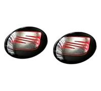 Pack of 2 Stickers 10 mm Diameter for S.ea.Tin Black with Text Sticker with Emblem with Transparent Silicone Protection (10 mm, Black/Red, Epoxy)