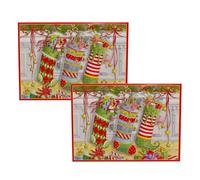 Pack of 2 Stockings on the Mantle Advent Calendar Greetings Cards | Christmas Advent Greetings Cards with Envelopes | Door Advent Calendars - 18x13cm