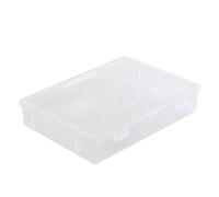 Pack of 2 Storage Boxes with Lid, Plastic Box with Clip Closures, Lockable Lids, Stackable Rectangular A4 Paper Storage for Documents, Letters, Scrapbooks, Art Supplies (Transparent)