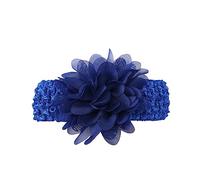 Pack of 2 Stretchy Hair Bands with Large Flowers, Baby Headband, Coloured Chiffon Headbands, Cute Headwear, Delicate Flowers, Hair Accessories, Headwraps for Babies, Newborns, Infants, Royal Blue