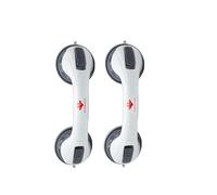Pack of 2 Suction Handles for Shower, Bathroom Support Suction Grab Rails for Shower & Bathtub| Non-Slip, No-Drill Safety Rails for Elderly & Disabled, Portable Bathroom Aid Grab Rail (White Grey)