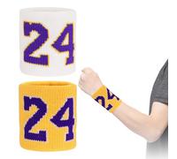 Pack of 2 Sweatbands Wrist, Absorbent Wrist Sweatbands, Fitness Sweatband, Cotton Sweatband Arm for Football, Basketball and Tennis Sports