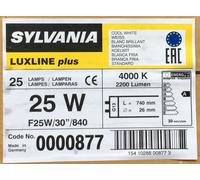 Pack of 2 Sylvania 25 Watt T8 30'' inches Tubes Cool White 840 25W 0000877