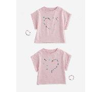 Pack of 2 T-shirts and best friends bracelets lilac