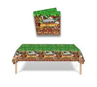 Pack of 2 Tablecloth Pixel Game Theme Party, 137 x 274 cm, Disposable Tablecloths for Wiping, Waterproof Tablecloths, Suitable for Decorating Children's Birthday Parties for Boys and Girls（A,B,C） (B)