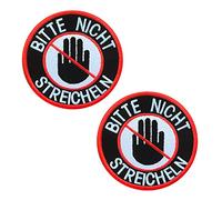 Pack of 2 Tactical Service Dog "Please Do Not Stroke" Emblem Embroidered Badge Service Dog Military Patch for Medium and Large Dogs Vest Harness Clothing