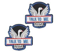 Pack of 2 Talk To Me Goose/Speak With Me, Goose!Funny Patch Nylon Embroidery Hook Loop Tactical Military Removable Patch Applique for Clothing Backpacks Vest Hat Jacket T-Shirt Jeans