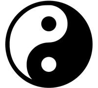 Pack of 2 TAO/YIN-YANG Chinese Religious Symbol Stickers 97mm by 97mm Each