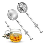 Pack of 2 Tea Tongs Tea Strainer for Loose Tea - Stainless Steel Tea Infuser with Telescopic Handle, Teaballs Tea Strainer 304, Tea Strainer for Spices, Sugar, Flour, Cocoa Powder, Tea Infuser for Tea