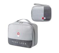 Pack of 2 Tear Medicine Pouches Storage Bags Storage Solution Oxford Cloth Texture Suitable for Quickly Access Travel Clinical Set, Gray