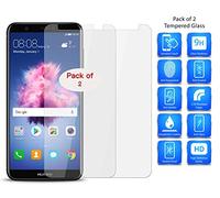 [PACK OF 2] Tempered Glass Screen Protector Compatible with Huawei Y7 (2018) LDN-L21 Flat Glass Protector HD Shatter Proof Anti Scratch 9H Glass Hardness Film 0.3mm 2.5d