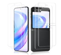 Pack of 2 Tempered Glass Screen Protectors for Samsung Galaxy Z Flip 5, Self-Healing TPU Scratch-Resistant Protective Glass, Anti-Fingerprint, 0.01s High Touch Sensitivity, HD Clear Bubble-Free Screen