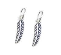 Pack of 2 TINY Feathers sterling silver charms .925 Feather charm