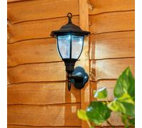 ValueLights | Traditional Black Lantern Solar Wall Lights | Outdoor Wall Lights, Home Décor & Improvement Essential | Set of 2