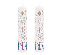 Pack of 2 Traditional Countdown to Christmas Advent Candle | Christmas Wise Men Design Pillar Advent Candle with Numbers | Advent Christmas Candle Festive Pillar Candle