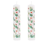 Pack Of 2 Traditional Countdown To Christmas Pillar Advent Candle Holly & Ivy