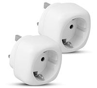 Pack of 2 | Travel Adaptor | EU to UK Plug Adapter | European to UK Adaptor | 2 Pin to 3 Pin | | Euro to UK Plug Adaptor | (White)