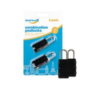 Pack of 2 Travel Combination Lock - 3 Digit Number Padlock for Locker Luggage Suitcase by Lizzy®